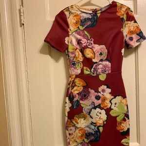 ASOS Structed Floral Midi Dress